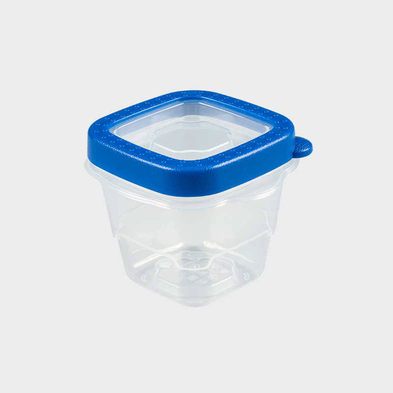 PFB023 Hộp bảo quản thực phẩm PP hình vuông thu nhỏ 118ml (4-Ounce), Bộ 4 gói có nắp đậy màu xanh lam