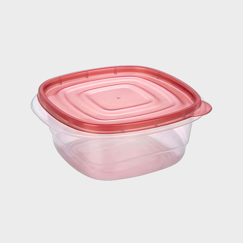 Bộ hộp đựng nông sản và thực phẩm PP vuông PFB010 1000ml có nắp màu đỏ