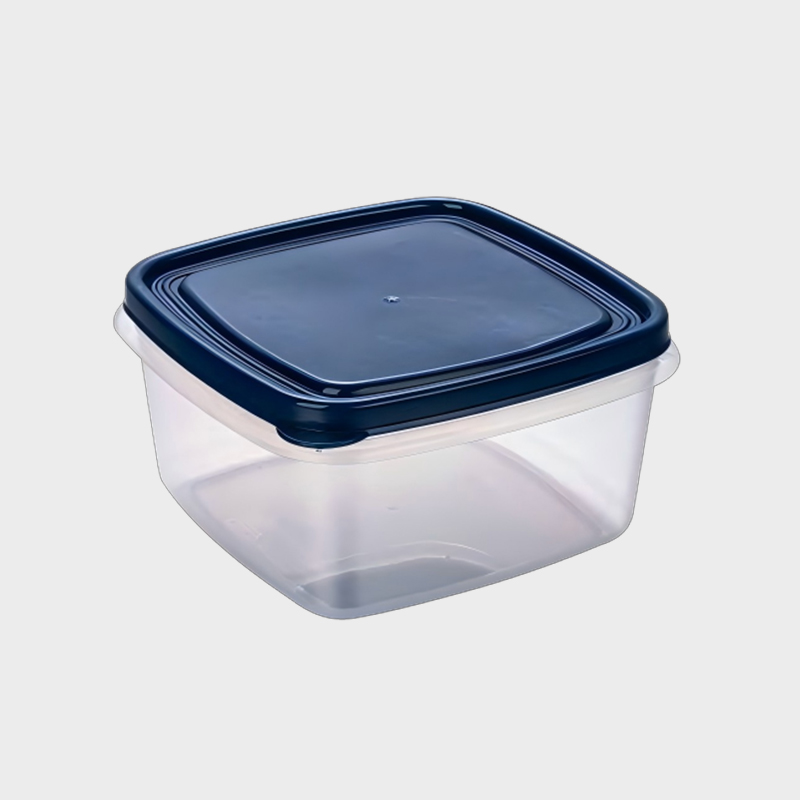 PFB022 1250ml Hộp đựng thực phẩm và nông sản PP vuông đều có nắp màu xanh