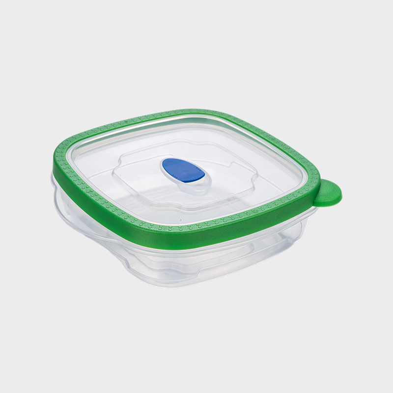PFB027 Hộp đựng bảo quản thực phẩm PP hình vuông đáy rộng 710ml có nắp đậy màu xanh lá cây có lỗ thông hơi