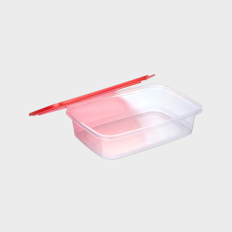 Bộ hộp đựng nông sản và thực phẩm PP hình chữ nhật PFB056 3700ml có nắp màu đỏ