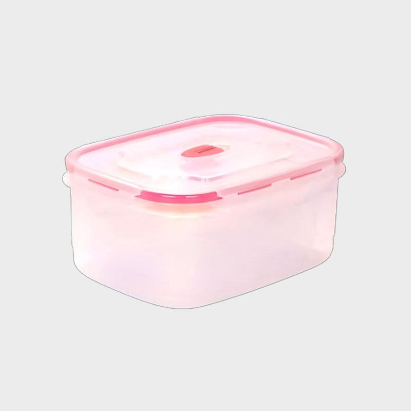 Bộ 3 hộp đựng thực phẩm PP+TPR hình chữ nhật mã hóa nhiều màu PFT003 có nắp thông hơi không có chốt (480ml + 1000ml + 1800ml)