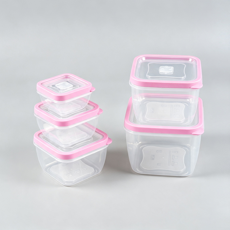 PFT004 330ml-2880ml Bộ hộp đựng nông sản và thực phẩm 5 mảnh PP + TPE vuông có thể làm tổ